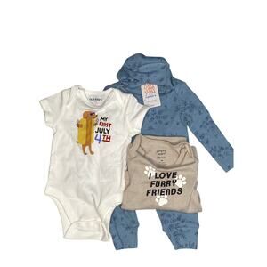 3 Baby Outfits 3-6 Month Short and Long Sleeve